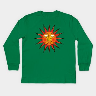 Folk Horror / Wicker Man Sun Sigil Kids Long Sleeve T-Shirt